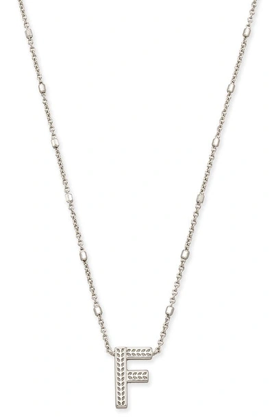 Shop Kendra Scott Initial Pendant Necklace In Rhodium Metal-f