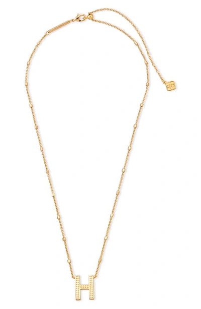 Shop Kendra Scott Initial Pendant Necklace In Gold Metal-h
