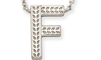 Shop Kendra Scott Initial Pendant Necklace In Rhodium Metal-f