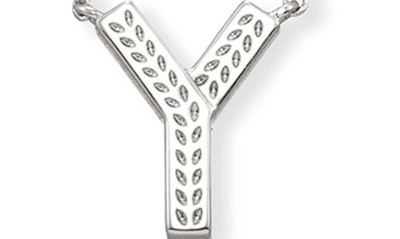 Shop Kendra Scott Initial Pendant Necklace In Rhodium Metal-y