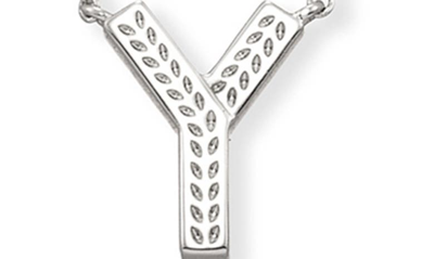 Kendra Scott Initial Pendant Necklace In Rhodium Metal-y