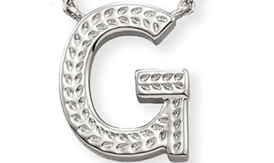 Shop Kendra Scott Initial Pendant Necklace In Rhodium Metal-g