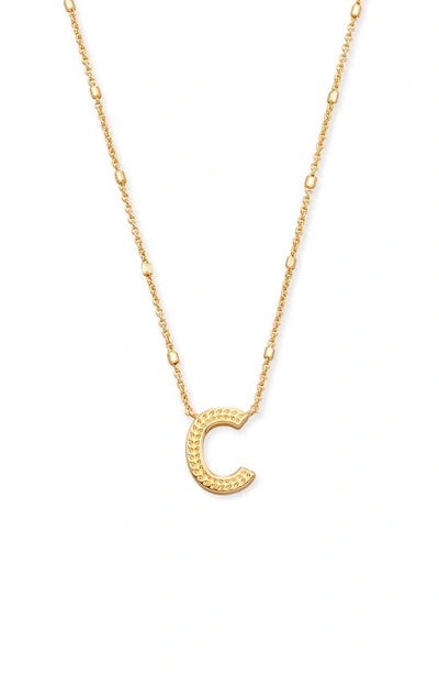 Shop Kendra Scott Initial Pendant Necklace In Gold Metal-c