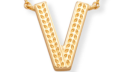 Shop Kendra Scott Initial Pendant Necklace In Gold Metal-v