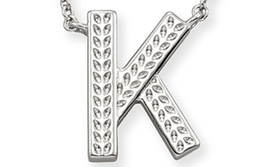 Shop Kendra Scott Initial Pendant Necklace In Rhodium Metal-k