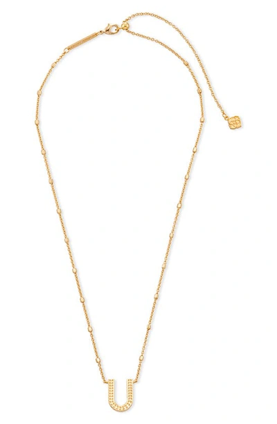 Shop Kendra Scott Initial Pendant Necklace In Gold Metal-u