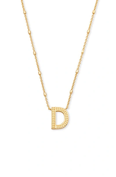 Shop Kendra Scott Initial Pendant Necklace In Gold Metal-d