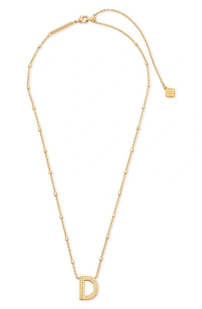 Shop Kendra Scott Initial Pendant Necklace In Gold Metal-d