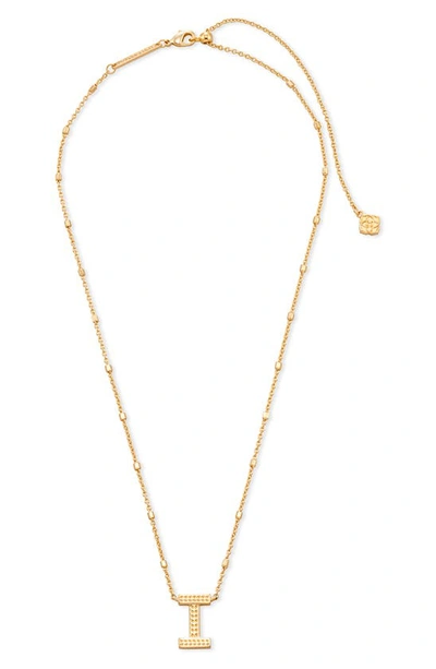 Shop Kendra Scott Initial Pendant Necklace In Gold Metal-i