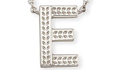 Shop Kendra Scott Initial Pendant Necklace In Rhodium Metal-e