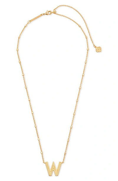 Shop Kendra Scott Initial Pendant Necklace In Gold Metal-w