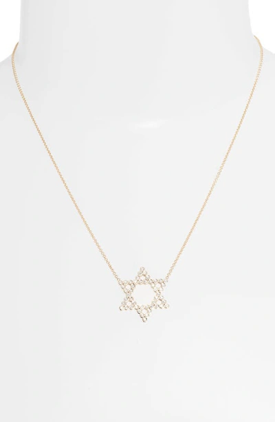 Shop Zoë Chicco Diamond Star Of David Pendant Necklace In 14k Yg