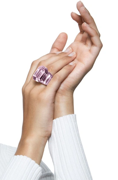 Swarovski Lucent Cocktail Ring In Rosaline