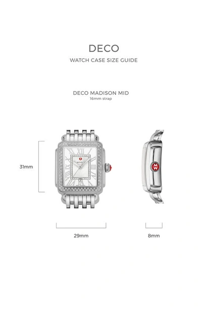 Shop Michele Deco Madison Diamond Dial Watch Head, 29mm X 31mm In Silver/ Pink Gold