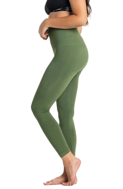 Preggo Leggings Snapback Postpartum Leggings In Olive