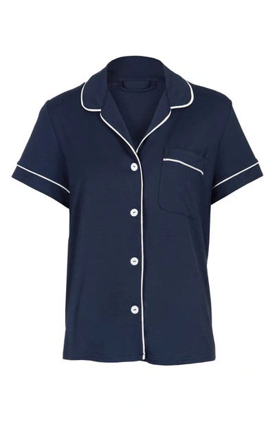 Shop Lively The All Day Pajama Shirt In Navy