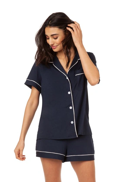 Shop Lively The All Day Pajama Shirt In Navy