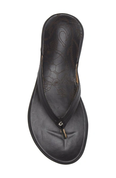 Olukai Honu Flip Flop In Black/ Black