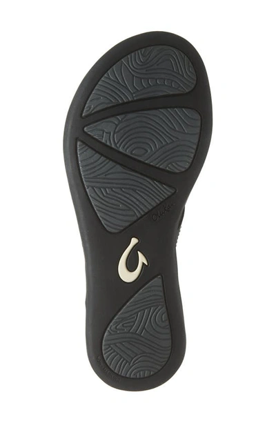 Shop Olukai Honu Flip Flop In Black/ Black