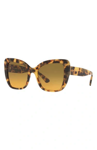 Shop Dolce & Gabbana 54mm Gradient Butterfly Sunglasses In Yellow Havana/ Orange Green