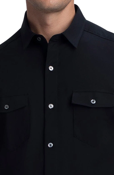 Shop Bugatchi Stretch Cotton Button-up Shirt In Black