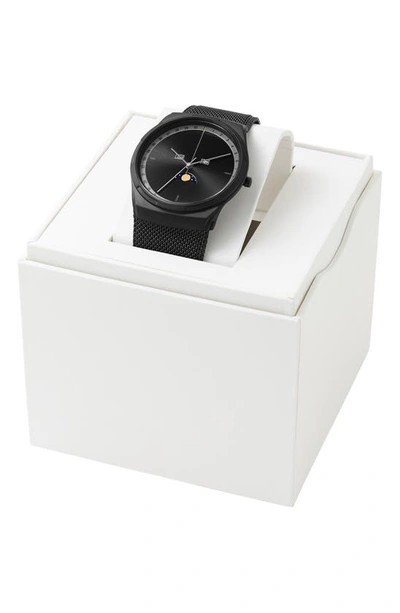 Shop Skagen X Soulland Melbye Moonphase Mesh Strap Watch, 40mm In Black