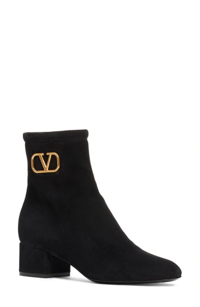 Shop Valentino Vlogo Bootie In Black