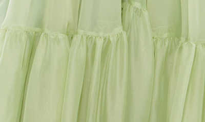 Shop Mac Duggal Cutout Long Sleeve A-line Chiffon Gown In Sage