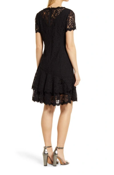 Shop Shani Scalloped Lace Cocktail Dress In Black