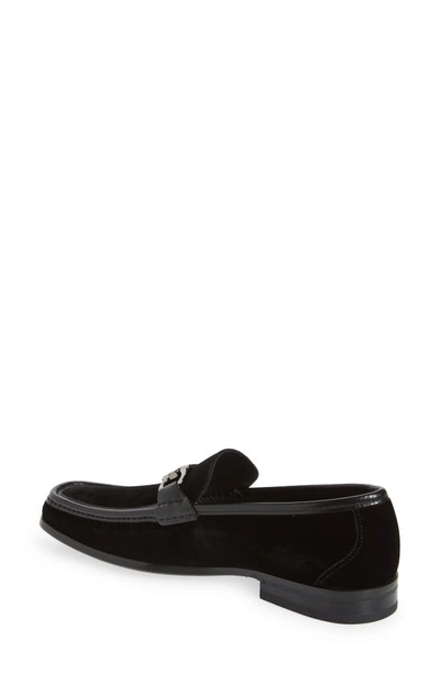 Shop Ferragamo Grandioso Bit Loafer In Black Suede