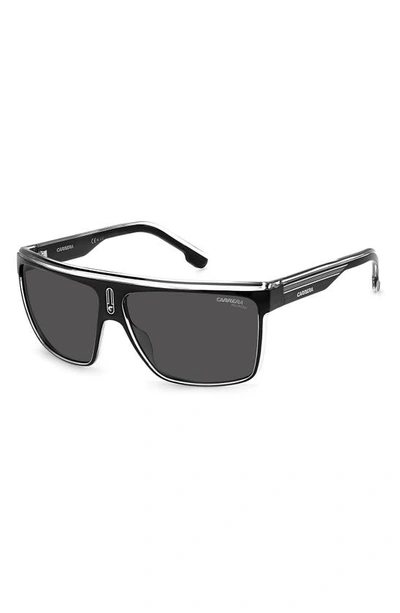 Shop Carrera Eyewear Flat Top Gradient Sunglasses In Black / Gray Polarized