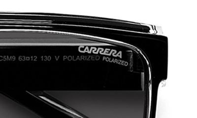 Shop Carrera Eyewear Flat Top Gradient Sunglasses In Black / Gray Polarized