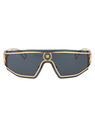 Shop Versace Eyewear Aviator Sunglasses In Gold