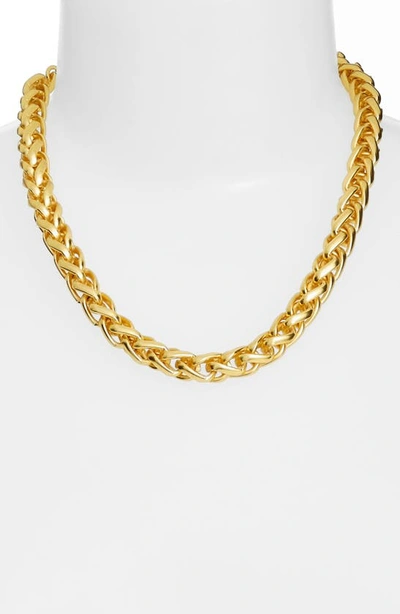 Karine Sultan Braided Link Collar Necklace In Gold