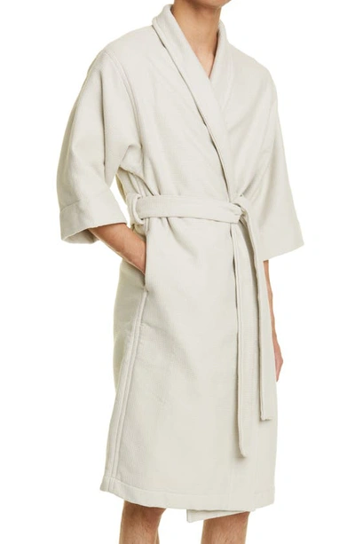 Shop Fear Of God Waffle Weave Cotton Robe In Cement