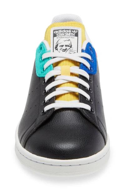 Shop Adidas Originals Stan Smith Low Top Sneaker In Black/ White/ Blue