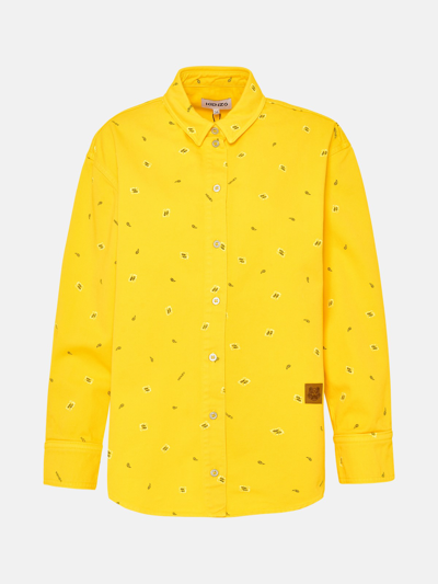 Shop Kenzo Yellow Cotton Bandana Shirt