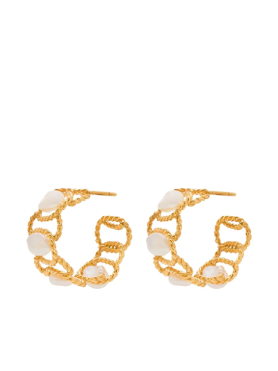 Shop Joanna Laura Constantine Vintage Twist-detail Hoop Earrings In Gold