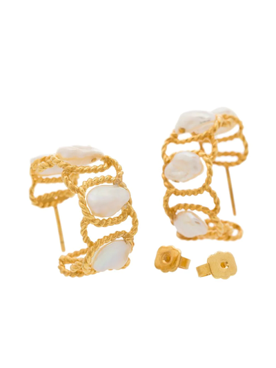 Shop Joanna Laura Constantine Vintage Twist-detail Hoop Earrings In Gold