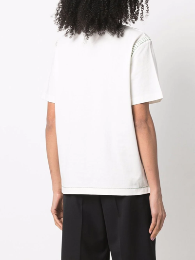 Shop Bottega Veneta Overlock Detail Cotton T-shirt In Weiss