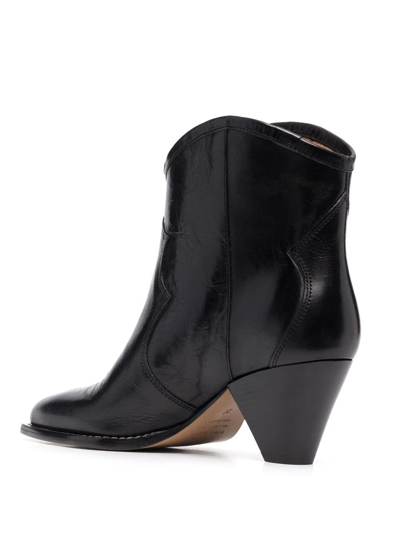Shop Isabel Marant Darizo Leather Ankle Boots In Black