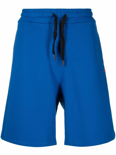 Shop Peuterey Embroidered-logo Bermuda Shorts In Blau