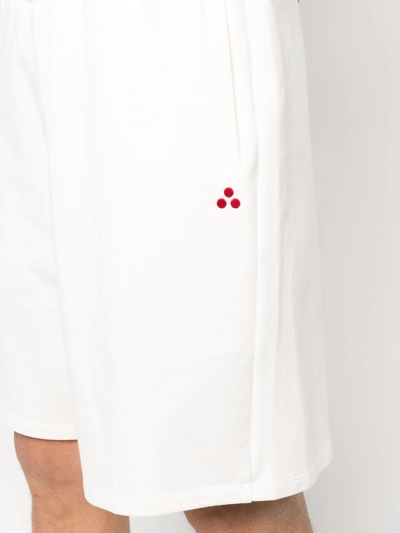 Shop Peuterey Embroidered-logo Bermuda Shorts In Weiss