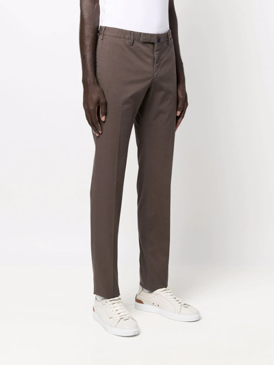 Incotex Tailored Brown Trousers With Comfortable Cotton-elastane Blend In Braun