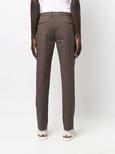 Incotex Tailored Brown Trousers With Comfortable Cotton-elastane Blend In Braun
