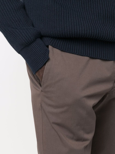 Incotex Tailored Brown Trousers With Comfortable Cotton-elastane Blend In Braun