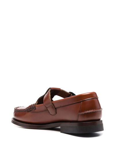 Shop Hereu Alber T-bar Loafers In Braun