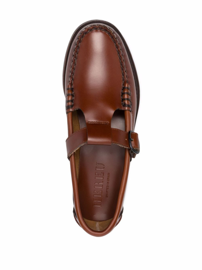 Shop Hereu Alber T-bar Loafers In Braun