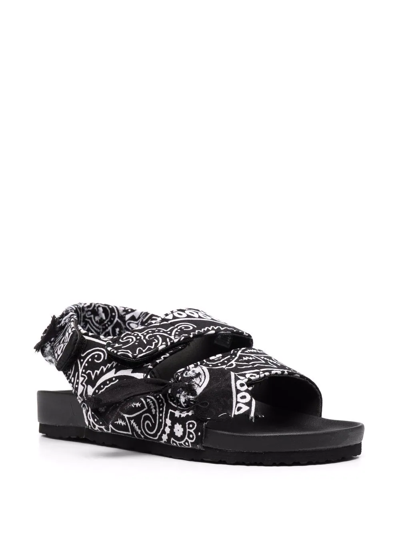 Shop Arizona Love Apache Bandana-print Gauze Sandals In Schwarz