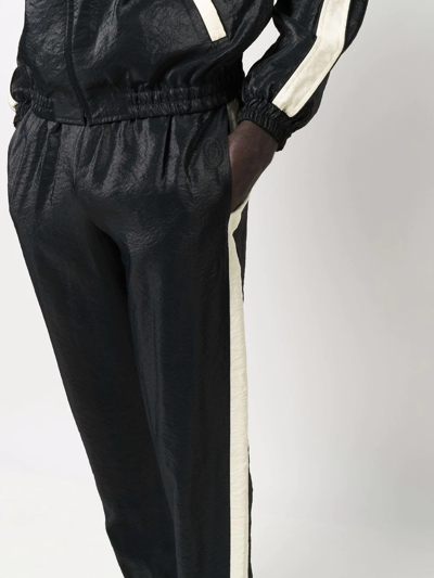 Saint Laurent Men's Shiny Side-stripe Track Pants In Schwarz